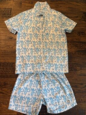 Girls Monkey Pajama Set